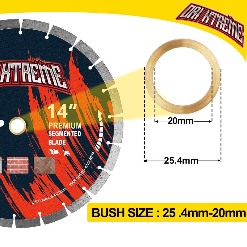 ORIXTREME 14 Inch Diamond Concrete Saw Blade 2Pcs, Segmented General