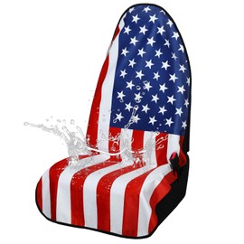 Universal Waterproof Car Seat Covers USA Flag - Automotive Seat Cushion for Sedan SUV Truck Front OR Rear Seats - Anti Slip Car Seat Protector Suit for After Yoga Gym Hiking Running Workout Sport