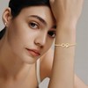 yongder Dainty 14K Gold Plated Infinity Heart Chain Adjustable Bracelet