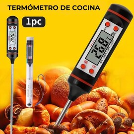 Digital Thermometer for Food, Liquid, Oil, Ultra Fast Measurement and Exceptional Accuracy, LCD Display for Clear Reading, Stainless Steel Probe, Auto Shut-off Function