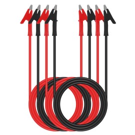 4Pcs Dual Ended Crocodile Alligator Clips Test Leads Dual Ended Crocodile Wire with Insulators Clips for Electrical Test(Wire Length 39.37inch/1m)