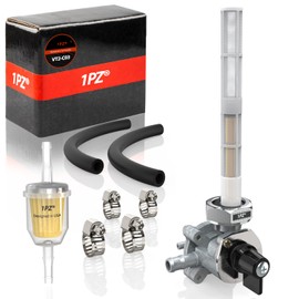1PZ VT2-C03 Fuel Valve Petcock Switch Shut Off with Fuel Filter Replacement for Honda VTX1300C VTX1300S VTX1300R VTX1300T 2004-2009 16950-MEM-674 16950-MEM-673 16950-MEM-672
