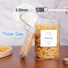 CZZGSM 6 Pack Square Kitchen Storage Jars with Airtight Bamboo