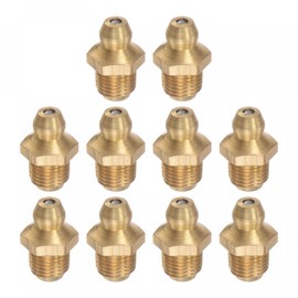 uxcell Brass Straight Grease Fitting Assortment 5/16"-32 Thread 10mm Width Hydraulic Grease Fitting Accessories, 10Pcs
