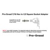 Pro-Graad 7/16 Hex to 1/2 Square Socket Adapter Drive Converter,