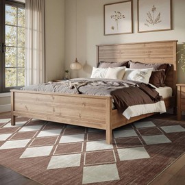 4x6 Washable Area Rug for Bedroom Living Room, Checkered Rug Non-Slip Fuzzy Fluffy, Indoor Modern Carpe for Home Aesthetic Decor(Beige and White)