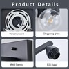 Ruibutrade Bathroom Light Fixtures, 4-Light Black Vanity Light with Hand-Blown