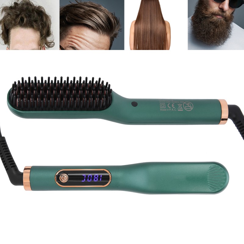 Beard Straightener Electric Digital Beard Straightening Comb for Men 110‑240V