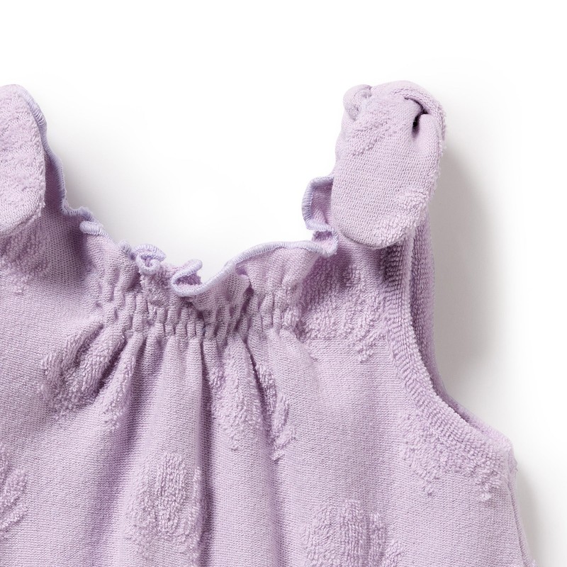 Wilson & Frenchy Organic Terry Tie Playsuit - Lavender Shells,