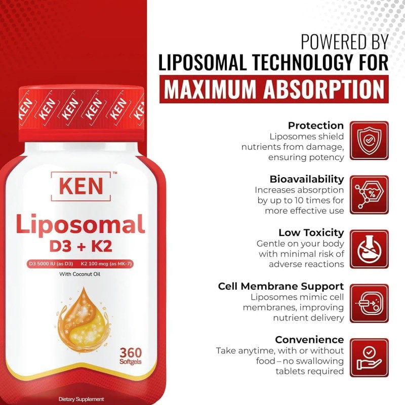 Ken Liposomal D3 5000 Ui Y K2 Mk7 100 Mcg
