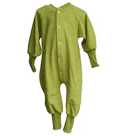 Cosilana, Sleepsuit/Bodysuit, 6 Months up to 6 Years,100% Organic Wool (4-6 Months (EU 68), Kiwi Green)