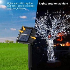 Arkim 2PACKS-200LED Solar String Lights,solar lights outdoor garden Waterproof Copper Wire Lights, Fairy Lights, for Garden Patio Yard Home Wedding Christmas Parties (White 200LED,2)