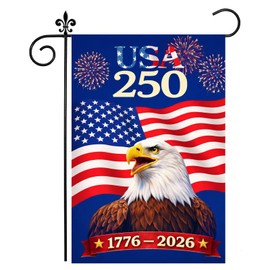 USA 250 Anniversary Garden Flag, Patriotic American Eagle Flag 12x18 Double Sided, 1776–2026 Independence Day Outdoor Yard Lawn Decor