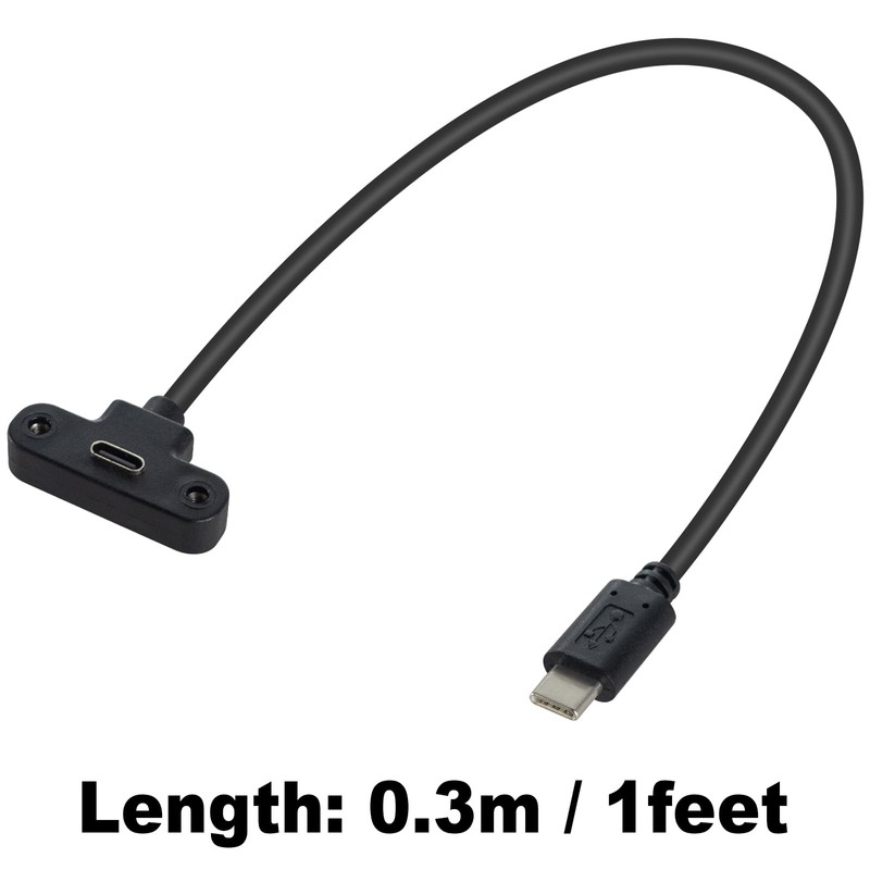 Duttek 90 Degree USB C Extension Cable Short 1FT, Right