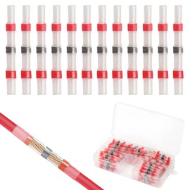 Pack of 120 Solder Connectors with Heat Shrink Tube, Solder Connector, Cable Connector, Waterproof Heat Shrink Tube, Insulated Crimp Connector, Butt Connector for Automotive Electronics Industry (Red