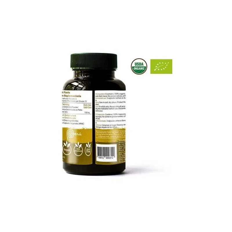 Alga Epirulina 500 Tableta + Maca Negra Organic 100 Capsulas