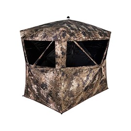 Muddy Hunting Whitetail Deer Buck Full Dual Zip Side Hinged Opening Concealment Camo Pattern Standing Height 67" Garage Ground Blind