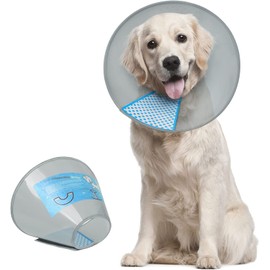 Supet Dog Cone Collar Adjustable After Surgery, Comfortable Pet Recovery Collar & Cone for Large Medium Small Dogs, Elizabethan Dog Neck Collar Plastic Practical