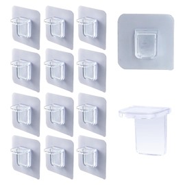 GUQIANLU 12-Pack Adhesive Shelf Clips - No-Drill Shelf Bracket Holders with Strong Adhesive Backing for Closet, Showcase, or Clapboard Layer Partition Support