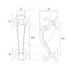 Dart Heavy Cast Brass Slim Doctor Door Knocker 180mm x