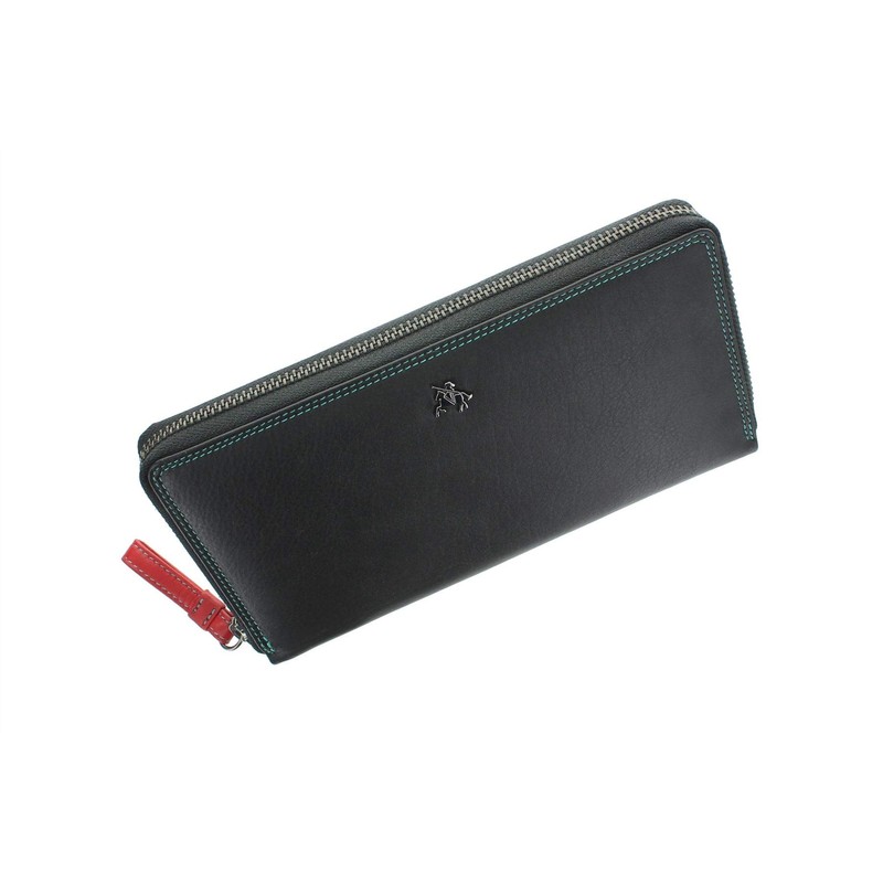 VISCONTI Leather Spectrum Collection IRIS Zip Round Purse with RFID