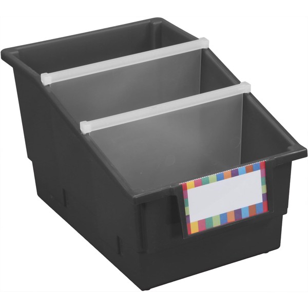Really Good Stuff Chapter Book Library Bins with Dividers, 8.75"