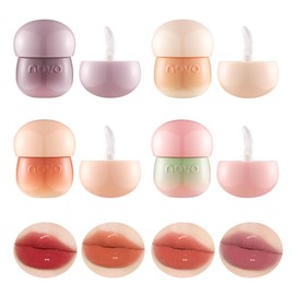 Lovelycat Pudding Glow，Blurring Pot Lip, Pudding Glow Lip Balm, Non-Sticky Glossy Tinted Lip Balm Makeup, Long-Lasting Waterproof (4PC, One Size)