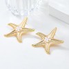 Denifery Starfish Earrings for Women Gold Starfish Stud Earrings Pearl