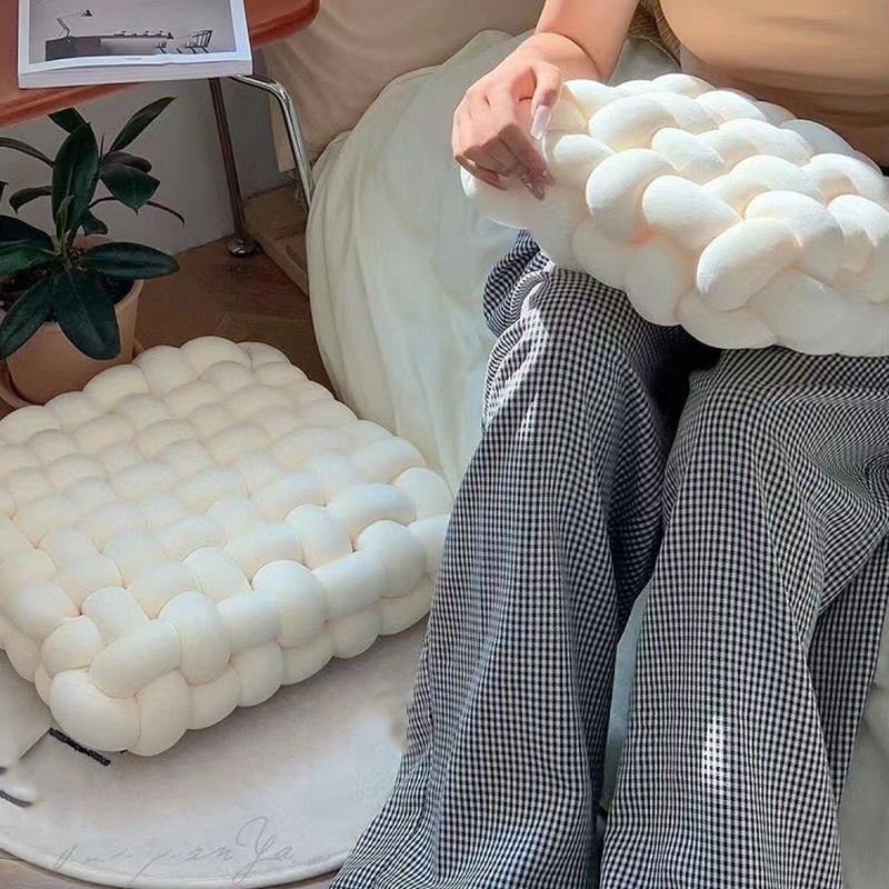 Floor Cushion Soft Thickened Comfortable Knot Pillows Back Cushion for