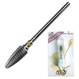 PANA Professional 3/32" Shank Size - Large Cone Silver Carbide Bit Extra Fine Grit - Nail Drill Bit for Dremel Machine