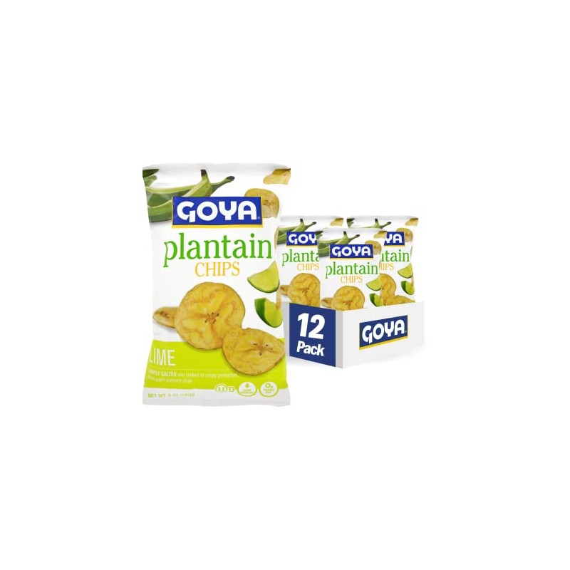 Goya Foods Plantain Chips, Lime, 5 Ounce (Pack of 12)