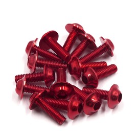 sourcingmap 15PCS M6 X 20mm Red Motorcycle License Plates Fairing Bolts Screws