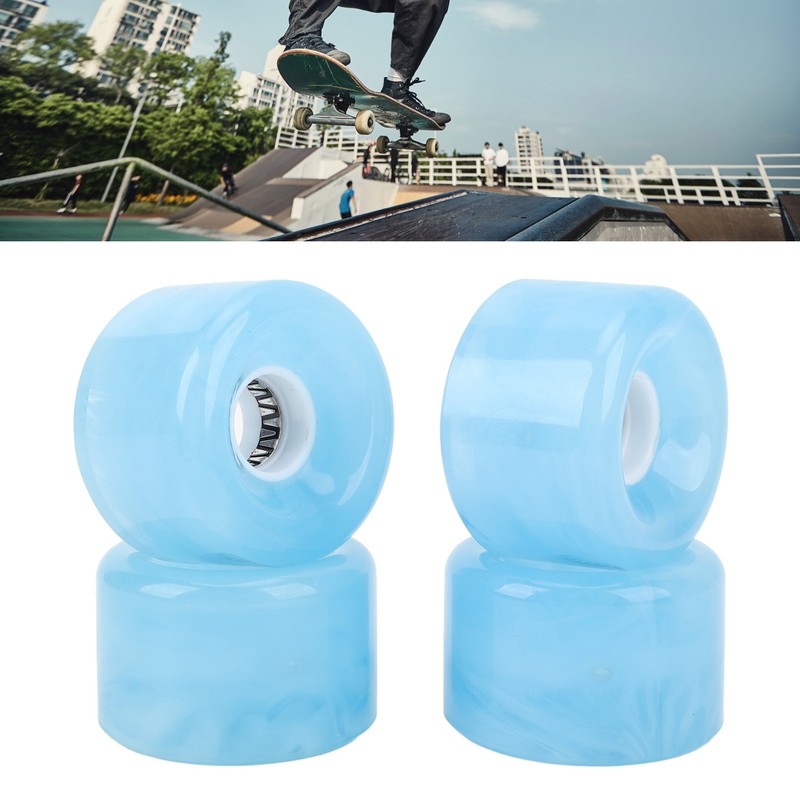 4Pcs Skateboard Wheel Set Replacement 78A Hardness PU Translucent Flashing