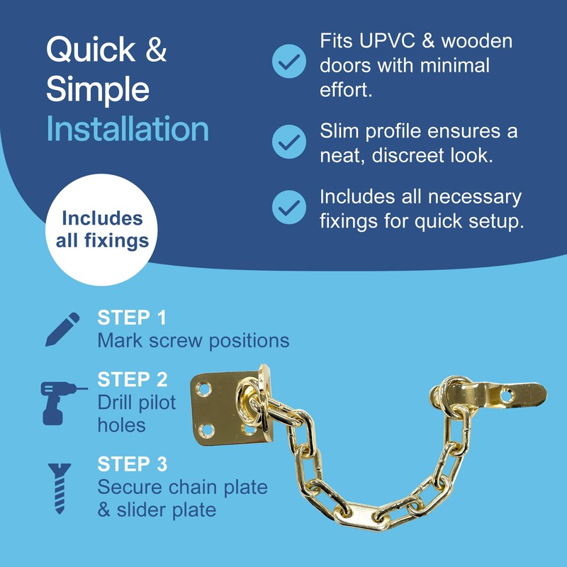 UAP Door Chain with Security Rating - Heavy-Duty Front Door