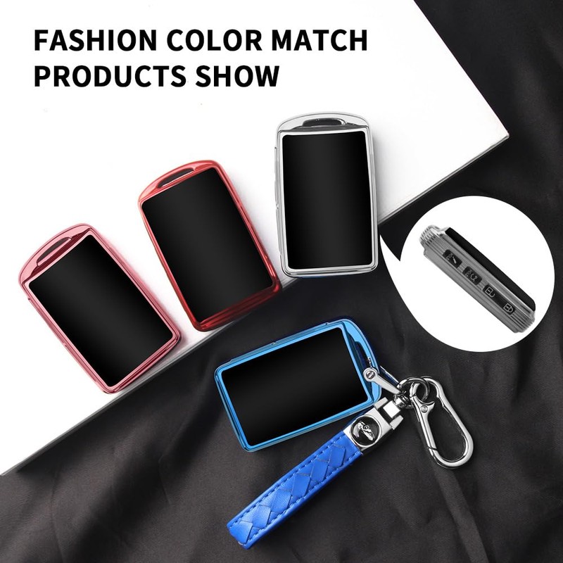 QBUC for Mazda Key Fob Cover Case with Keychain,Compatible with