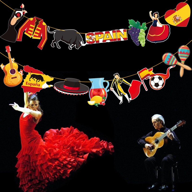 Spain Party Banners Spanish Fiesta Party Decorations 2PCS Spanish Cutout