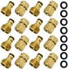 Socpuro 8-Set Garden Hose Quick Connectors, Solid Brass 3/4 Inch