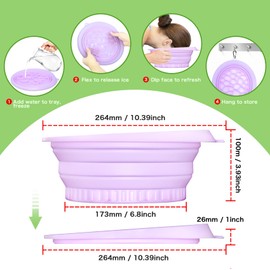 Snipeup Foldable Ice Bowl with Built-In Ice Tray – Silicone Facial Ice Bath for Shrinking Pores, Boosting Circulation, Cold Plunge Skincare Gift for Men & Women (Purple)
