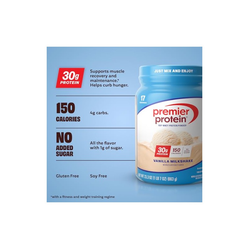 Premier Protein Whey Protein Powder, Vanilla, (28 oz)