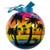 Palm Tree Ball Ornament with Tropical Holiday Scene Christmas Tree Decoration Gift Boxed