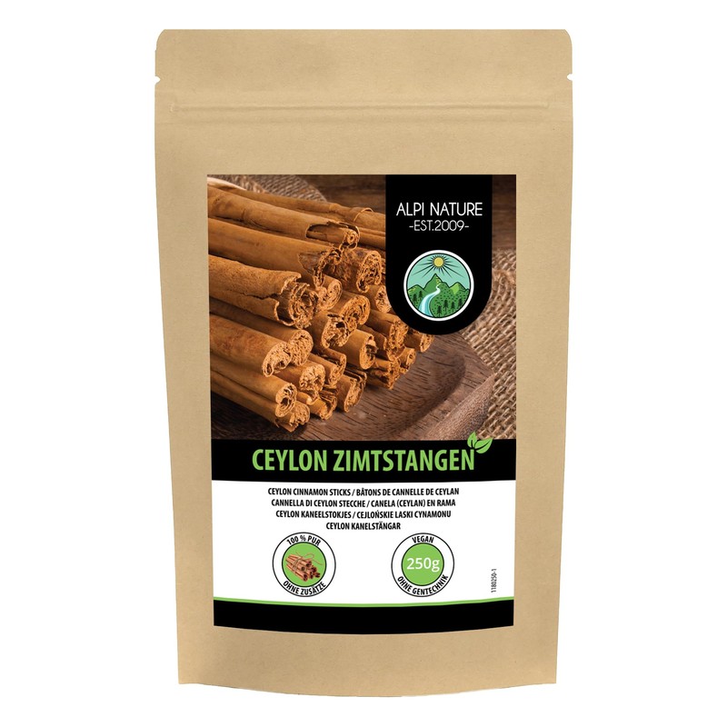 Ceylon Cinnamon Sticks 250g 8.8 oz by Alpi Nature, Cinnamon