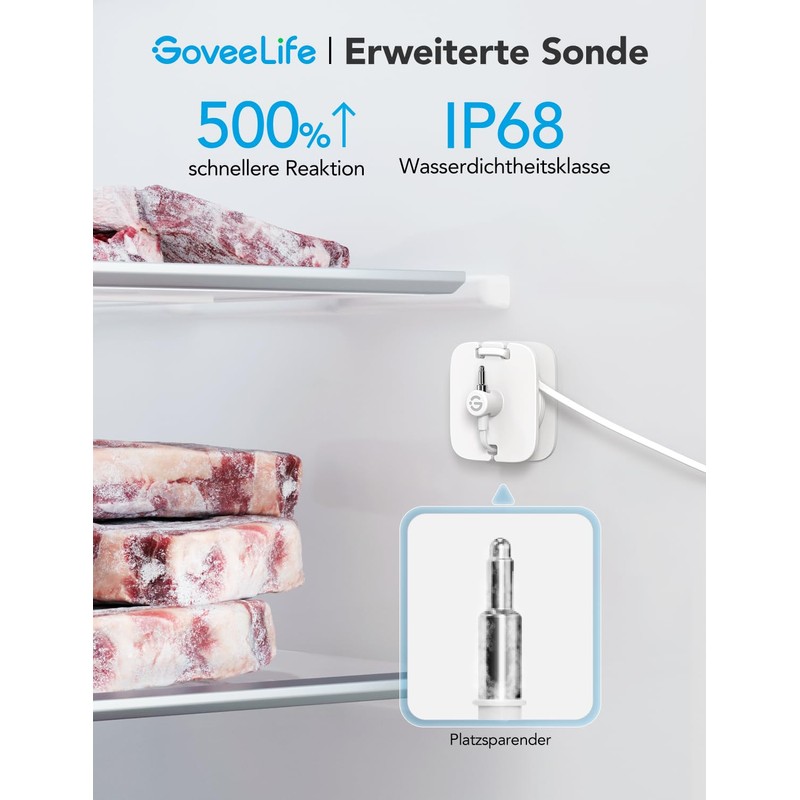 GoveeLife WLAN Fridge Thermometer Digital with Alarm, Wireless Wireless Freezer