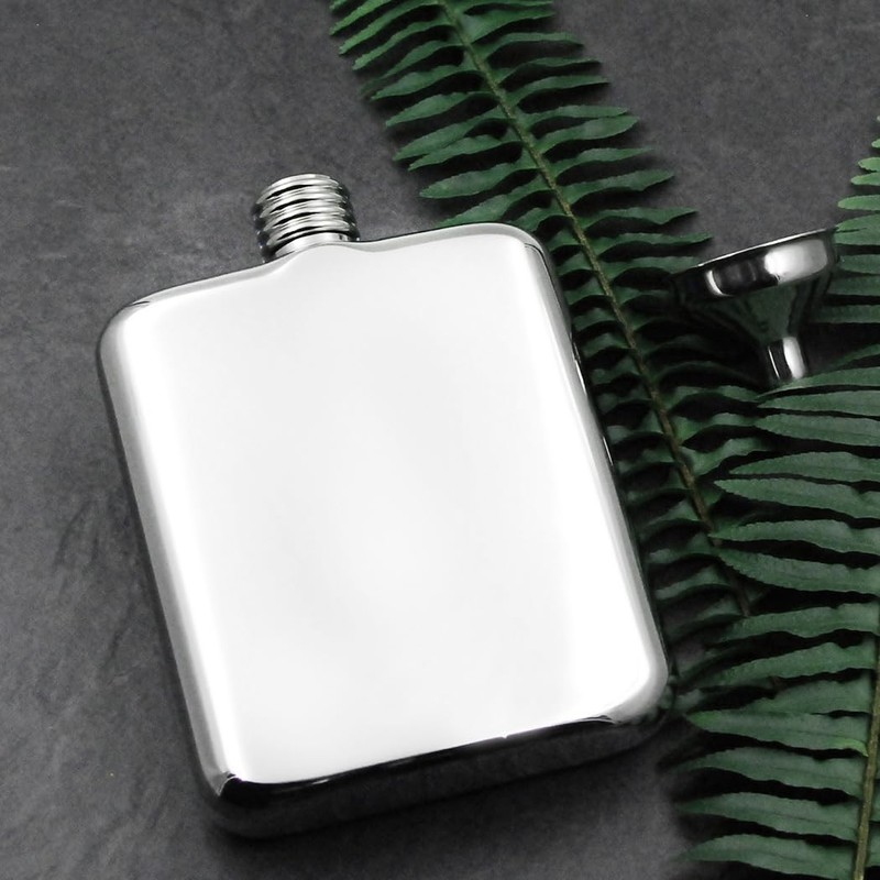 iSavage 6oz Hip Flask Popular Shape 18/8 Stainless Steel Mirrored