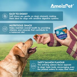 Ameizpet Anal Gland Soft Chews Treatment For Dogs, Functional Digestive Fiber Treats For Dogs Glands Healthy Dog Chews, 30 Soft Dog Treats