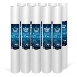 Ronaqua 10 Micron Standard 20" x 2.5" Sediment Water Filter Cartridge, NSF Certified, 4-Layer Filtration for 20” x 2.5” Whole House Systems, Compatible with FPMB5-20, SDC-25-2005/4, VX05-20, 10 Pack
