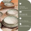 Corona 12-Piece Textured Modern Textured Finish Ceramic Dinnerware Sets, Plates