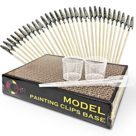 Plastic Model Airbrush Paint Set (1 Paint Base, 30 Paint Sticks, 2 Eyedroppers, 2 Measuring Cups)