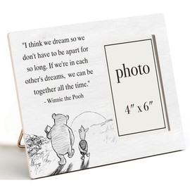 AKFVNSFK Pooh Bear Picture Frame, Classic Pooh Nursery Gifts for Kids Grandkids, Farewell Gifts for Women Men, Long Distance Gifts Photo Frame for 4 x 6 Inch Photo