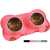 Juqiboom Dog Bowls 2 Stainless Steel Bowl for Pet Water and Food Feeder with Non Spill Skid Resistant Silicone Mat for Pets Puppy Small Medium Cats Dogs