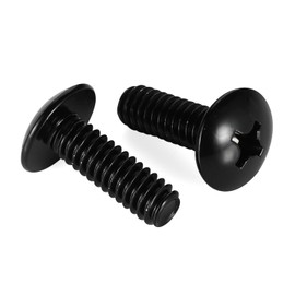 #8-32 x 1 Truss Head Machine Screws, Full Thread, 18-8 Stainless Steel, Black Finish, Quantity 100